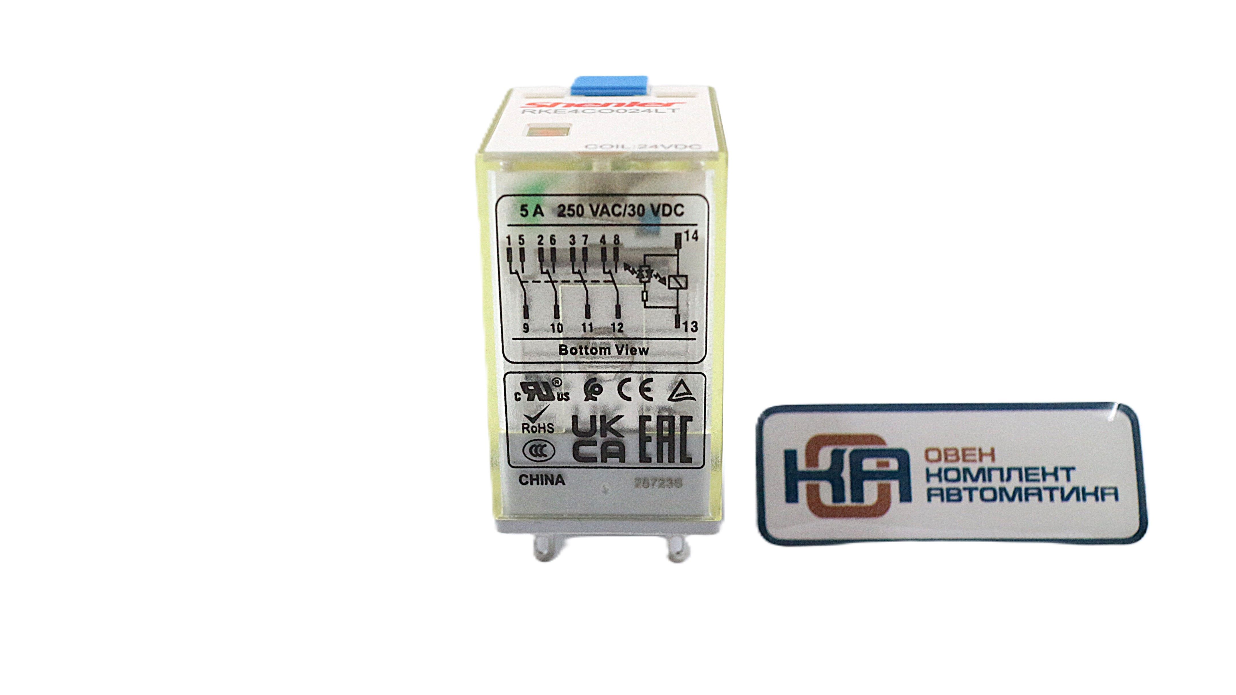 Промежуточное реле Shenler RKE4CO024LT 4CO 5A 24VDC