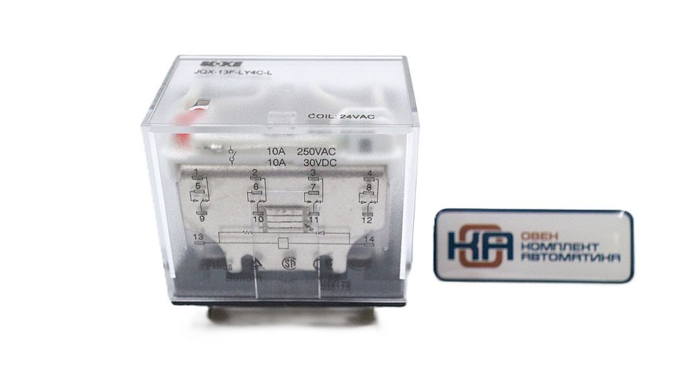 Промежуточное реле Shenler JQX-13F-LY4-LED 4СО 10A 24VDC